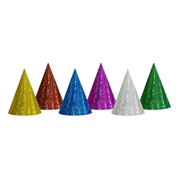 Partyhattar Holografiska Flerfärgade - 20-pack