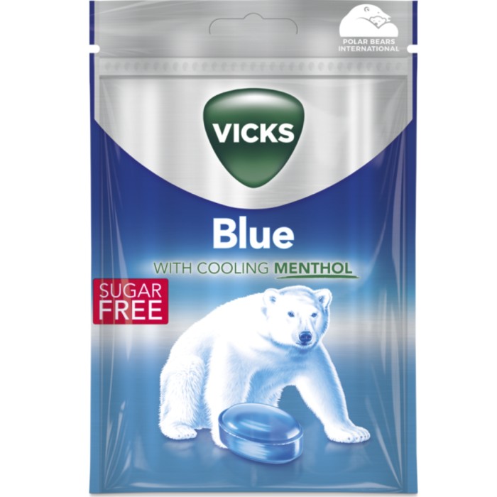 Vicks Blue Sockerfri 72g