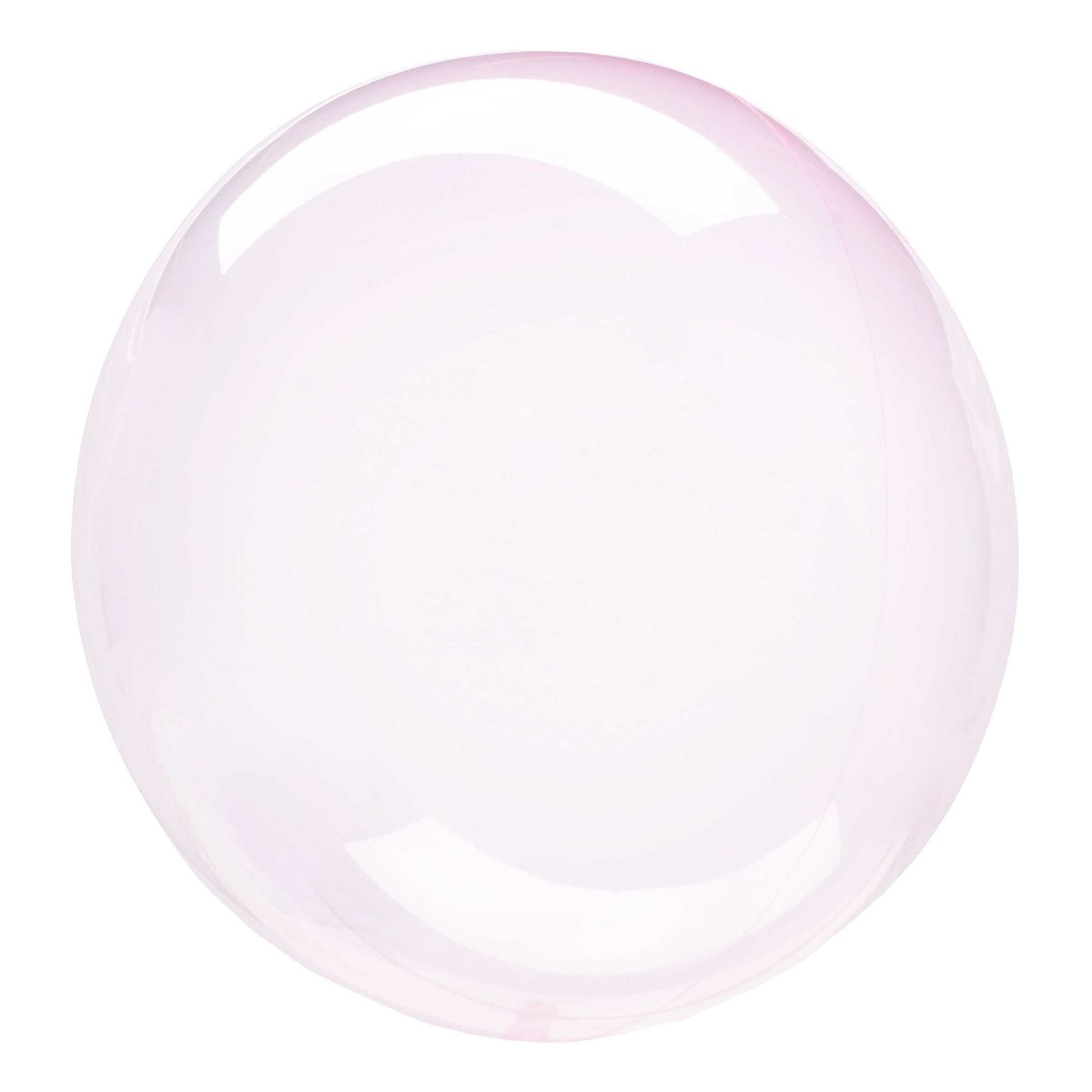 Folieballong Crystal Clearz Rund Ljusrosa - Liten