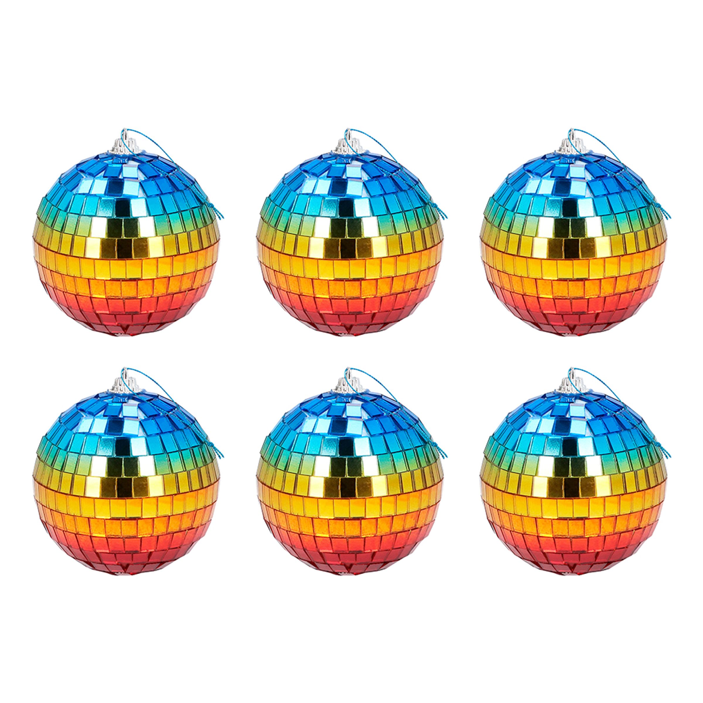 Discobollar Mini Regnbågsfärgade - 6-pack