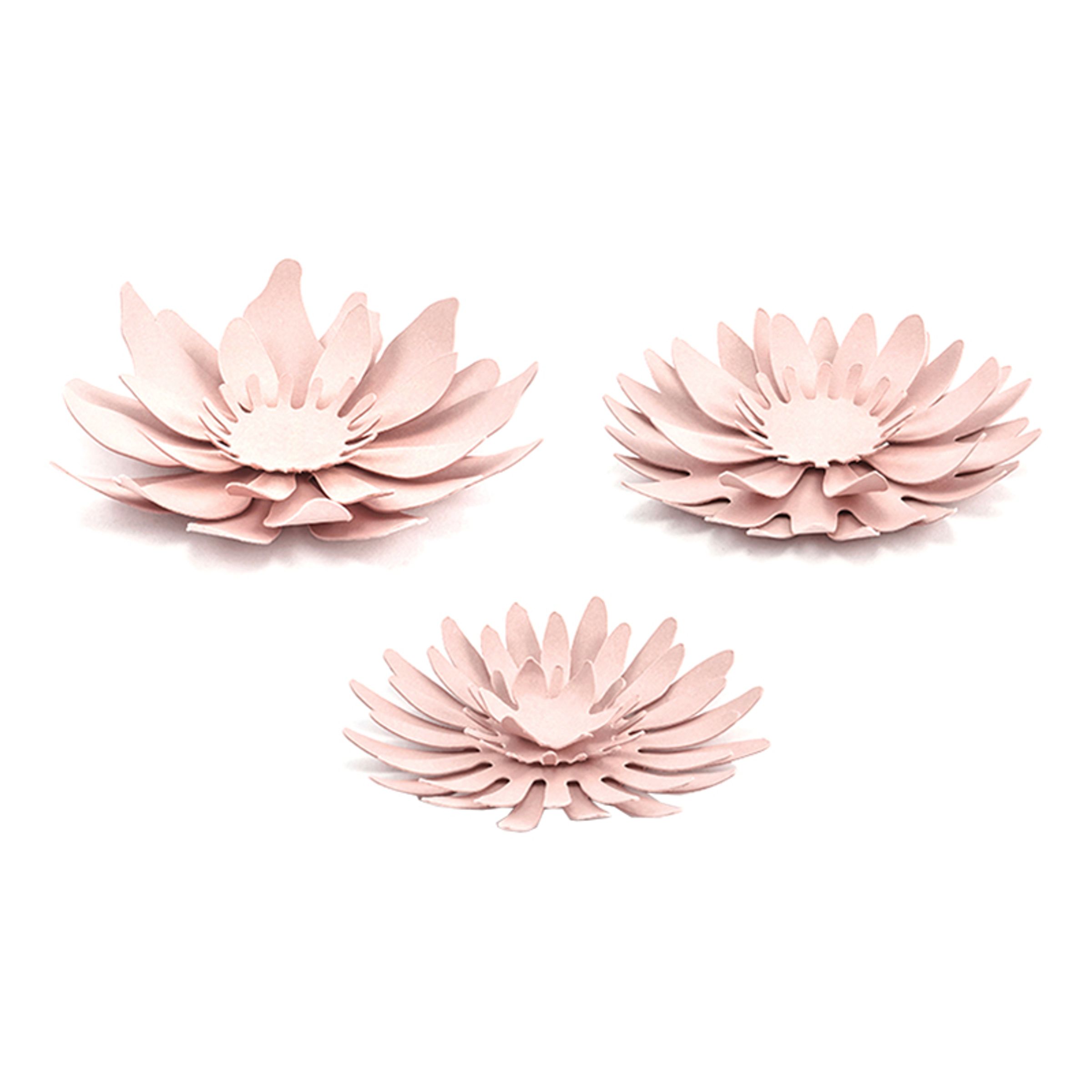 Pappersdekorationer Blommor Rosa - 3-pack