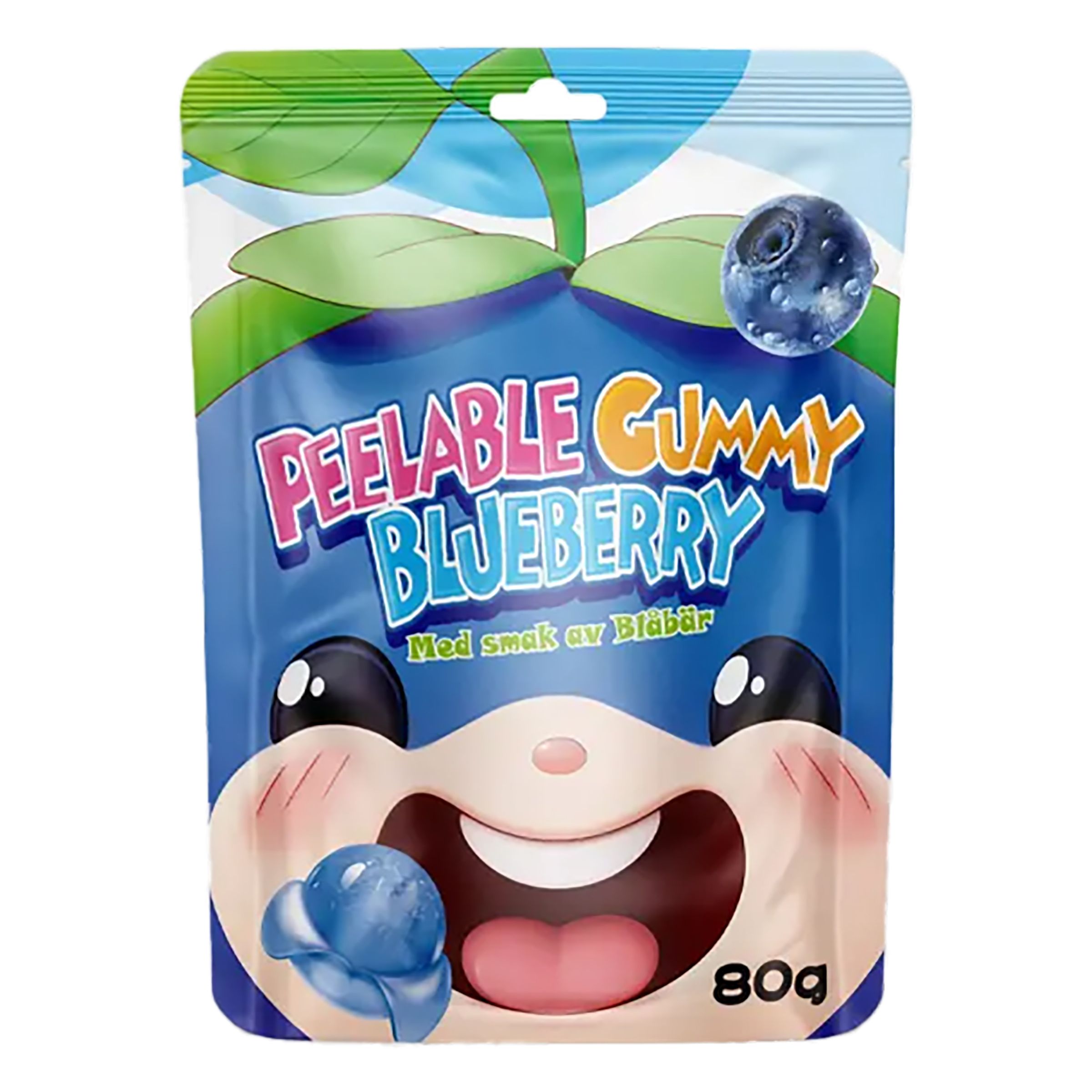 Peelable Gummy Blueberry Gelégodis - 80 gram