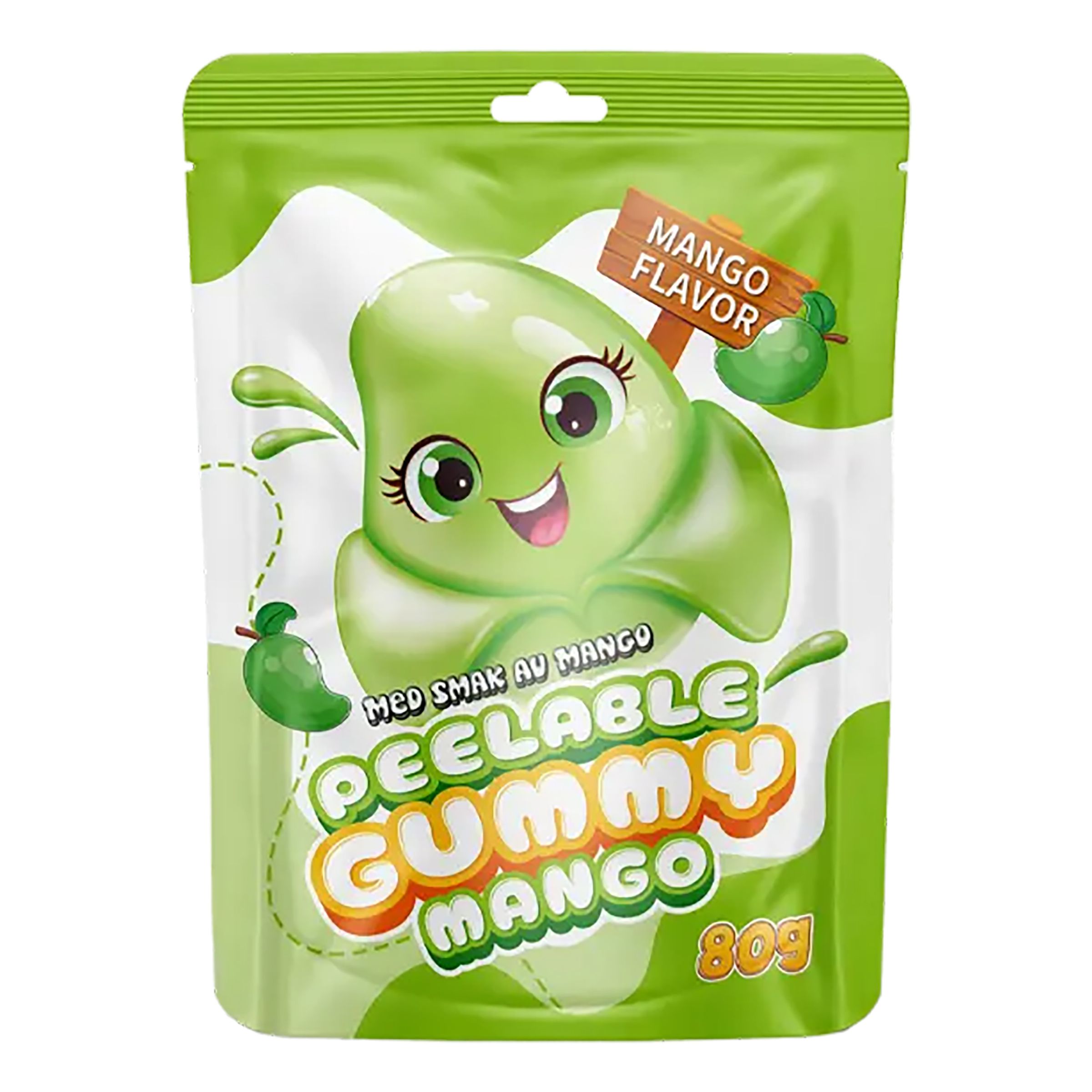 Peelable Gummy Mango Gelégodis - 80 gram