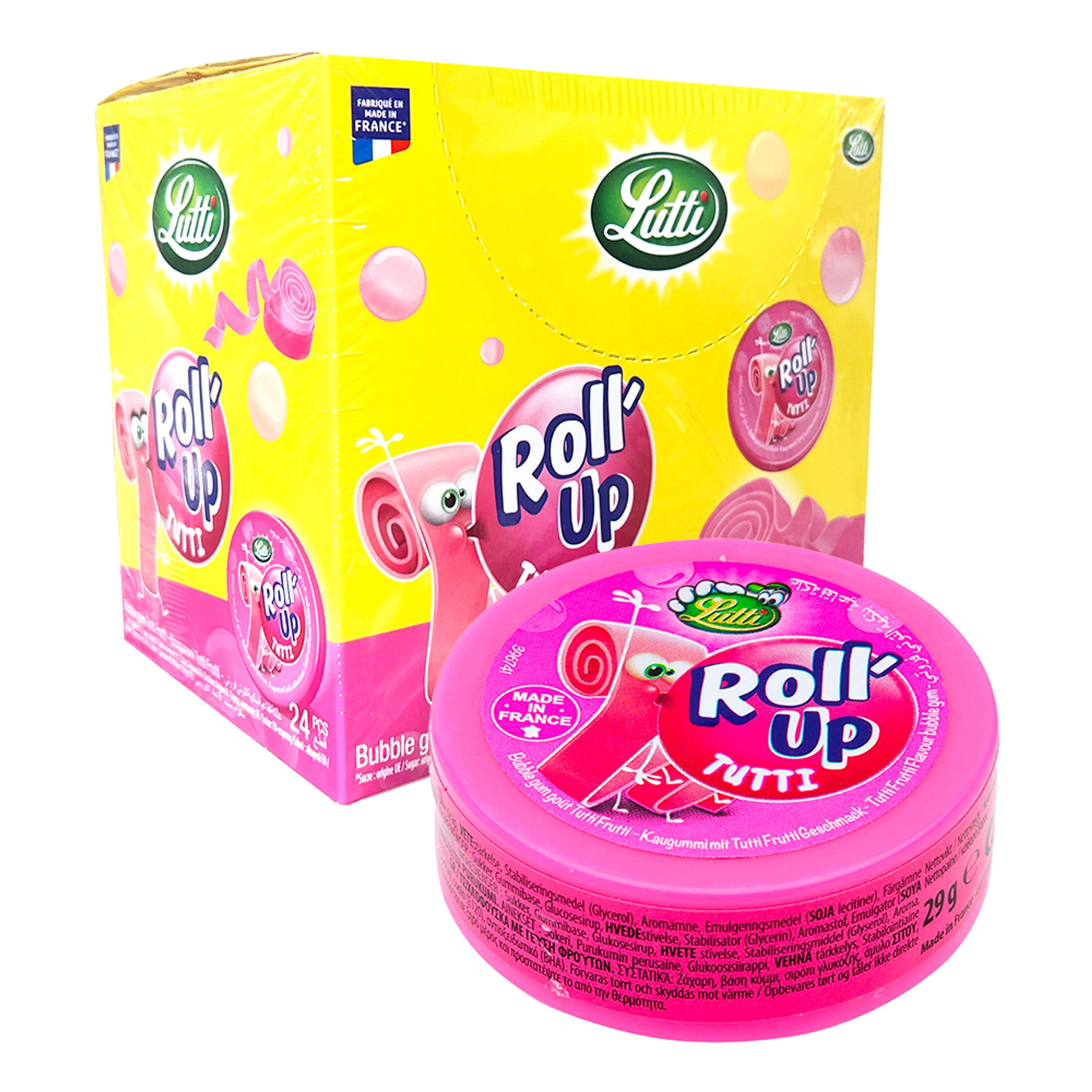 Roll-Up Tutti Frutti Tuggummi Storpack - 24-pack
