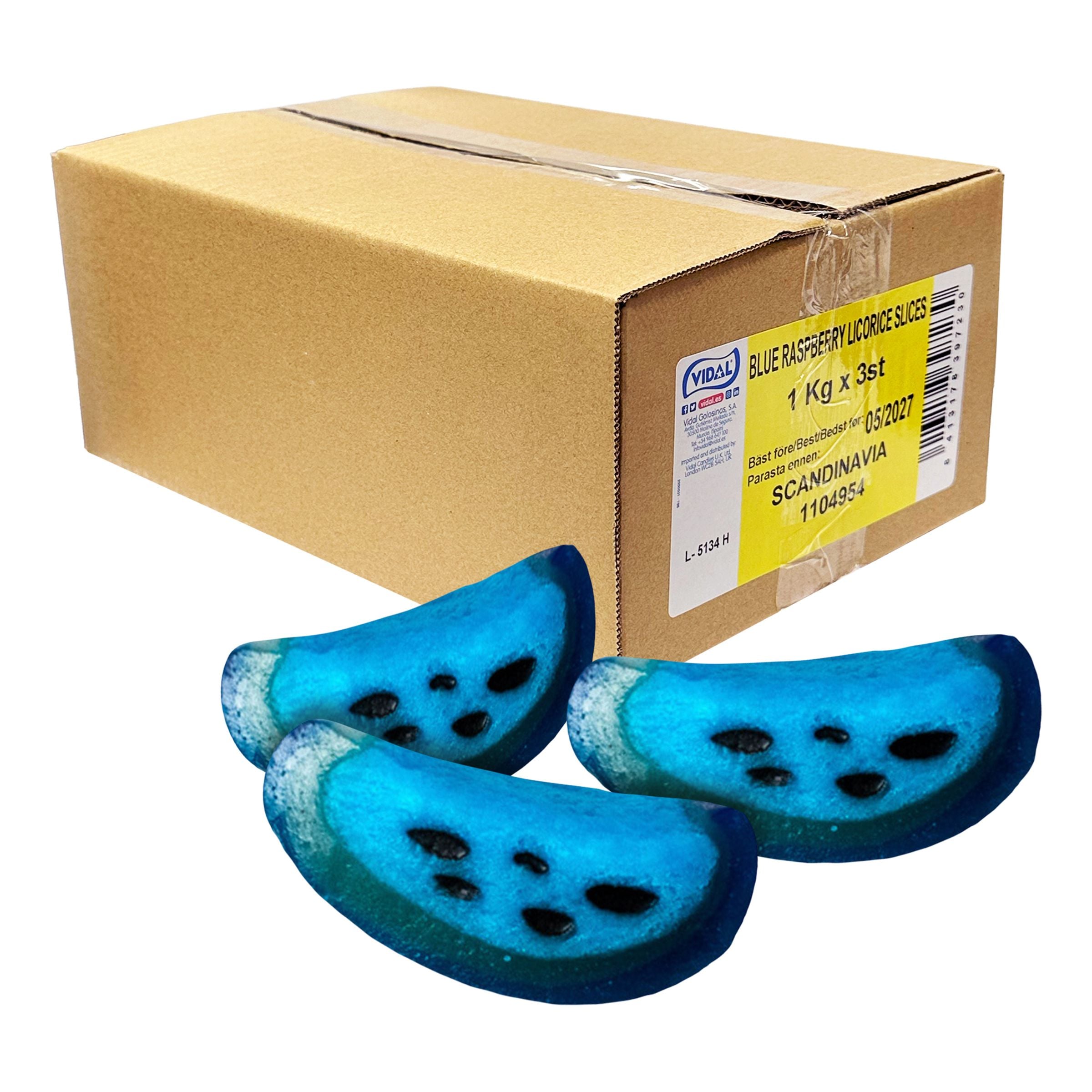 Blue Raspberry Slices Licorice Storpack - 3 kg