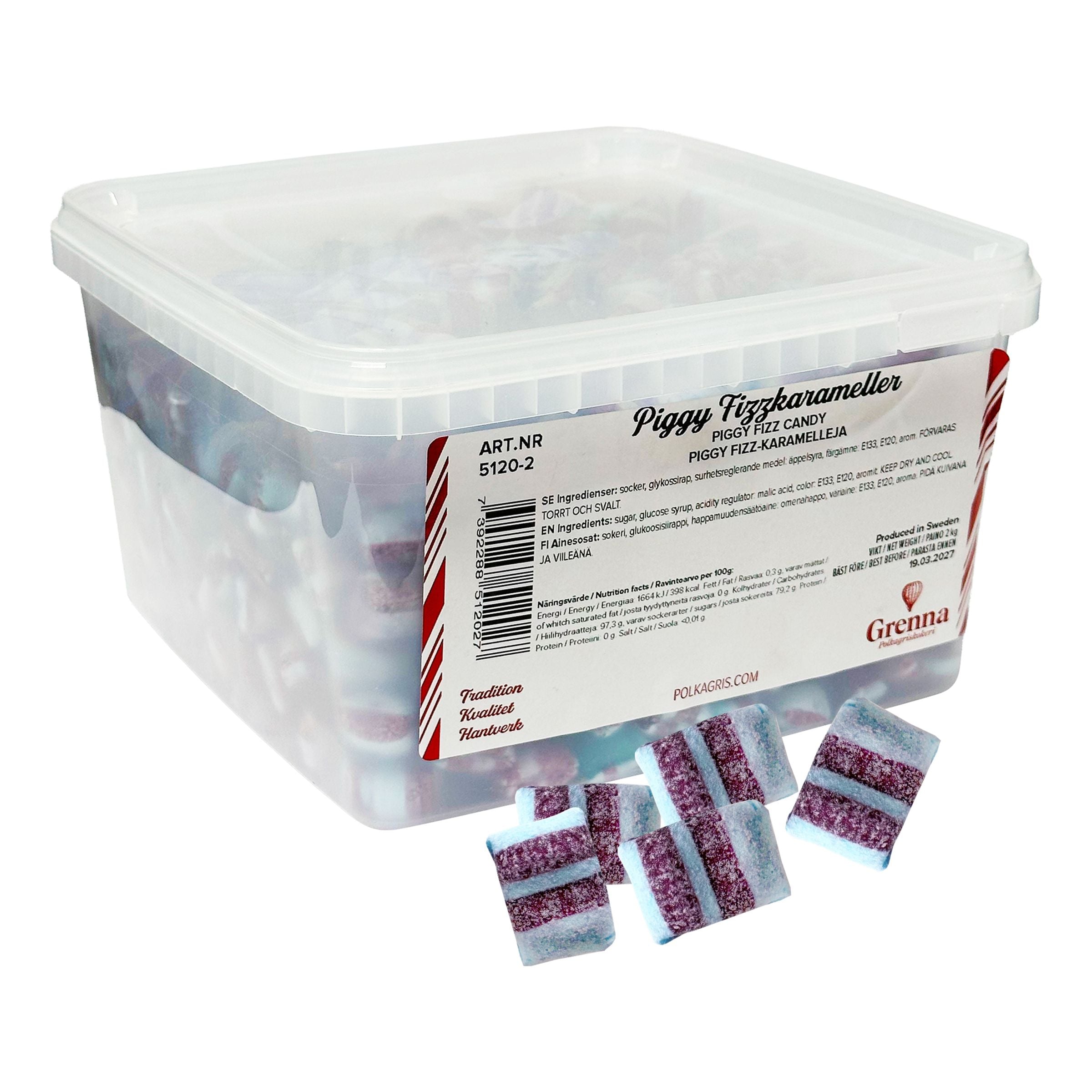 Grenna Piggy Fizzy Storpack - 2 kg