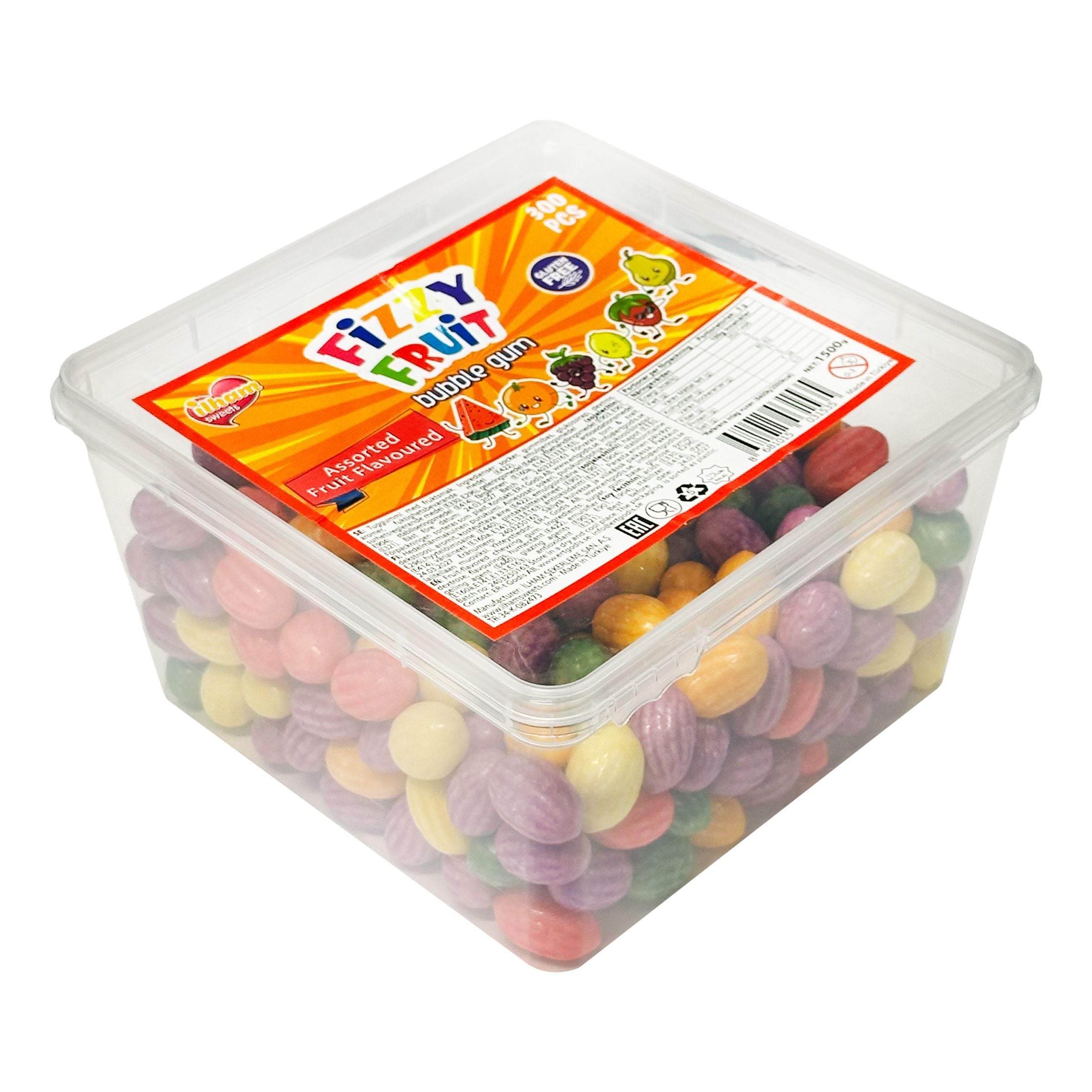 Fizzy Fruit Bubblegum Storpack - 1,5 kg