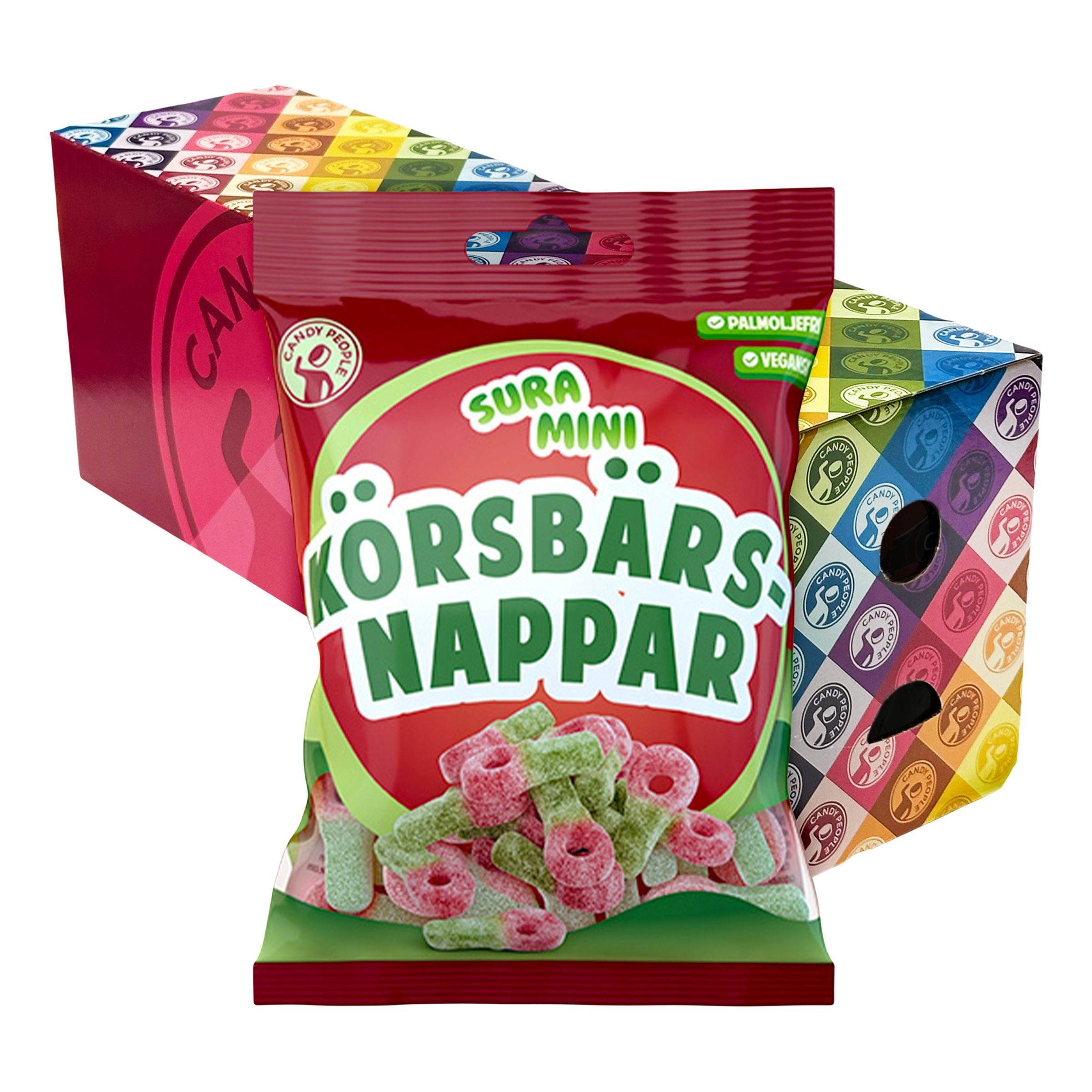 Sura Mini Körsbärsnappar Storpack - 18 x 70 g
