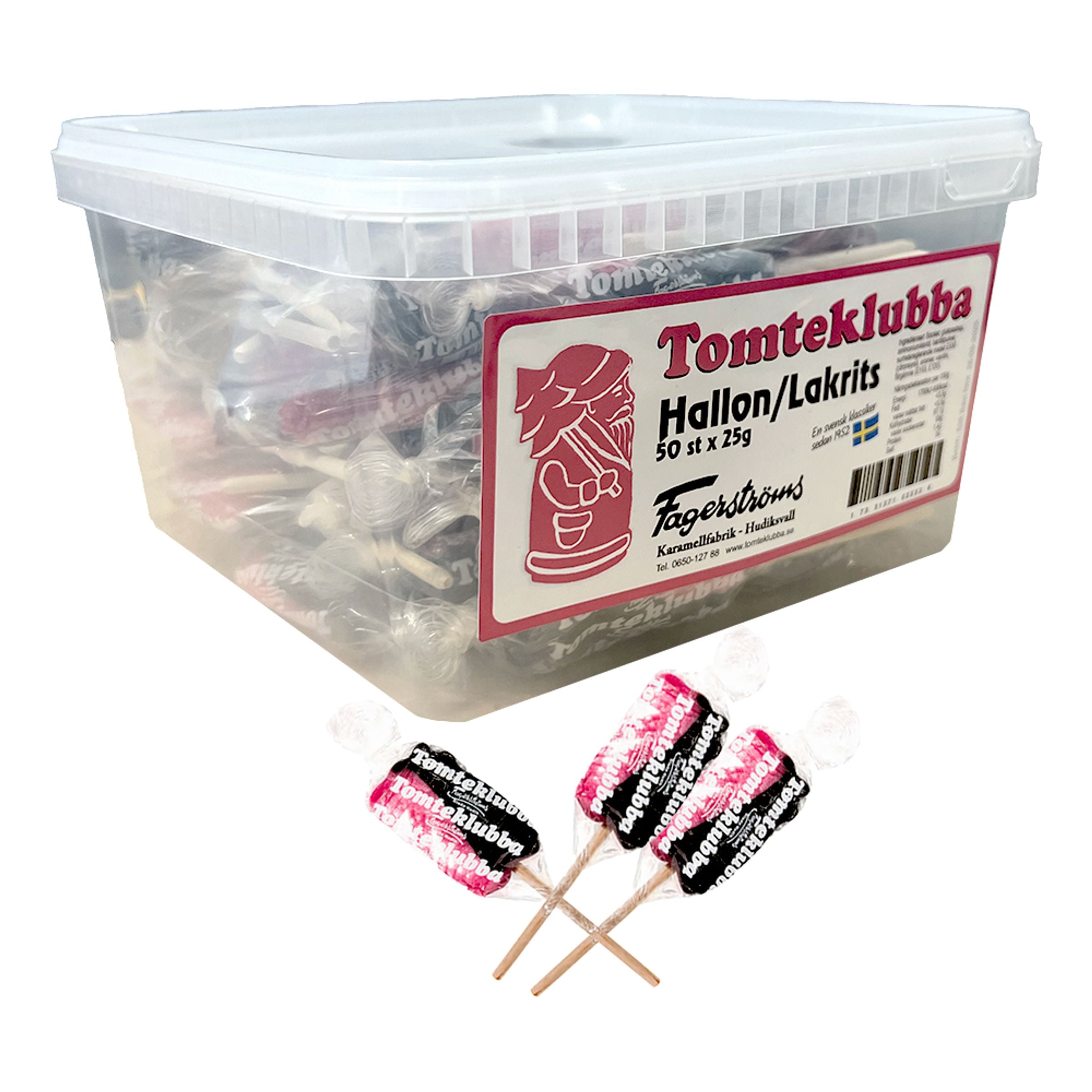 Tomteklubba Hallon/Lakrits Storpack - 50 x 25 g