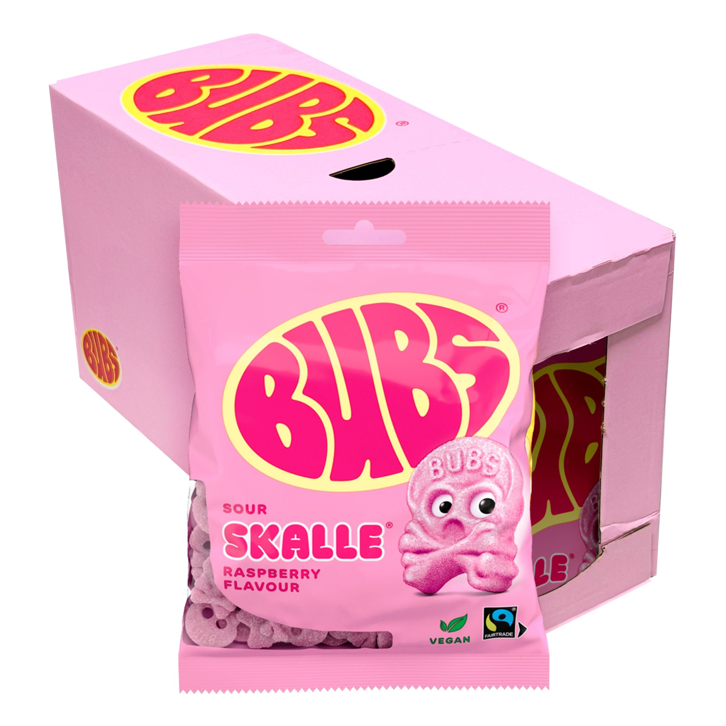 BUBS Raspberry Skalle Storpack - 12 x 90 g