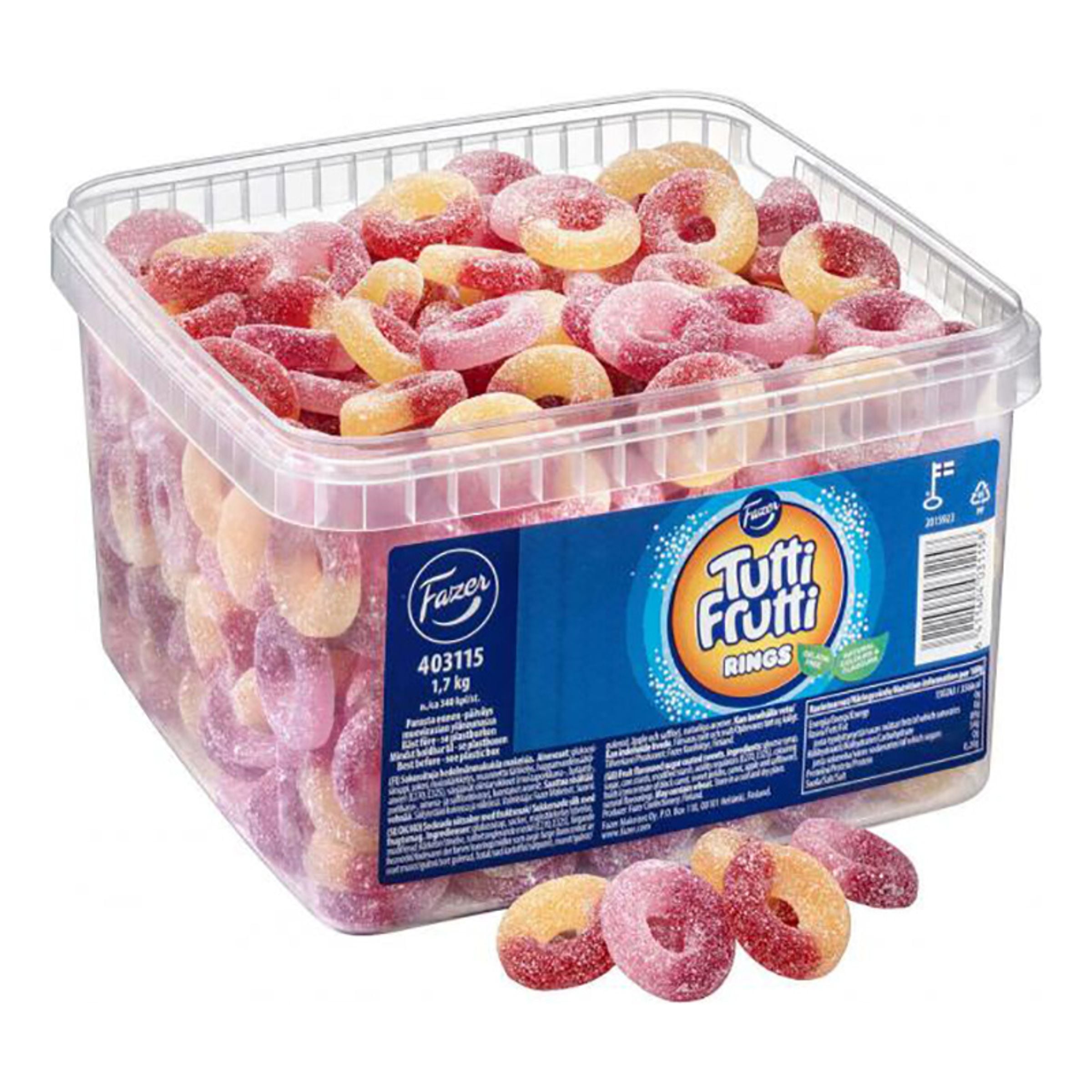 Fazer Tutti Frutti Ringar Storpack - 1,7 kg
