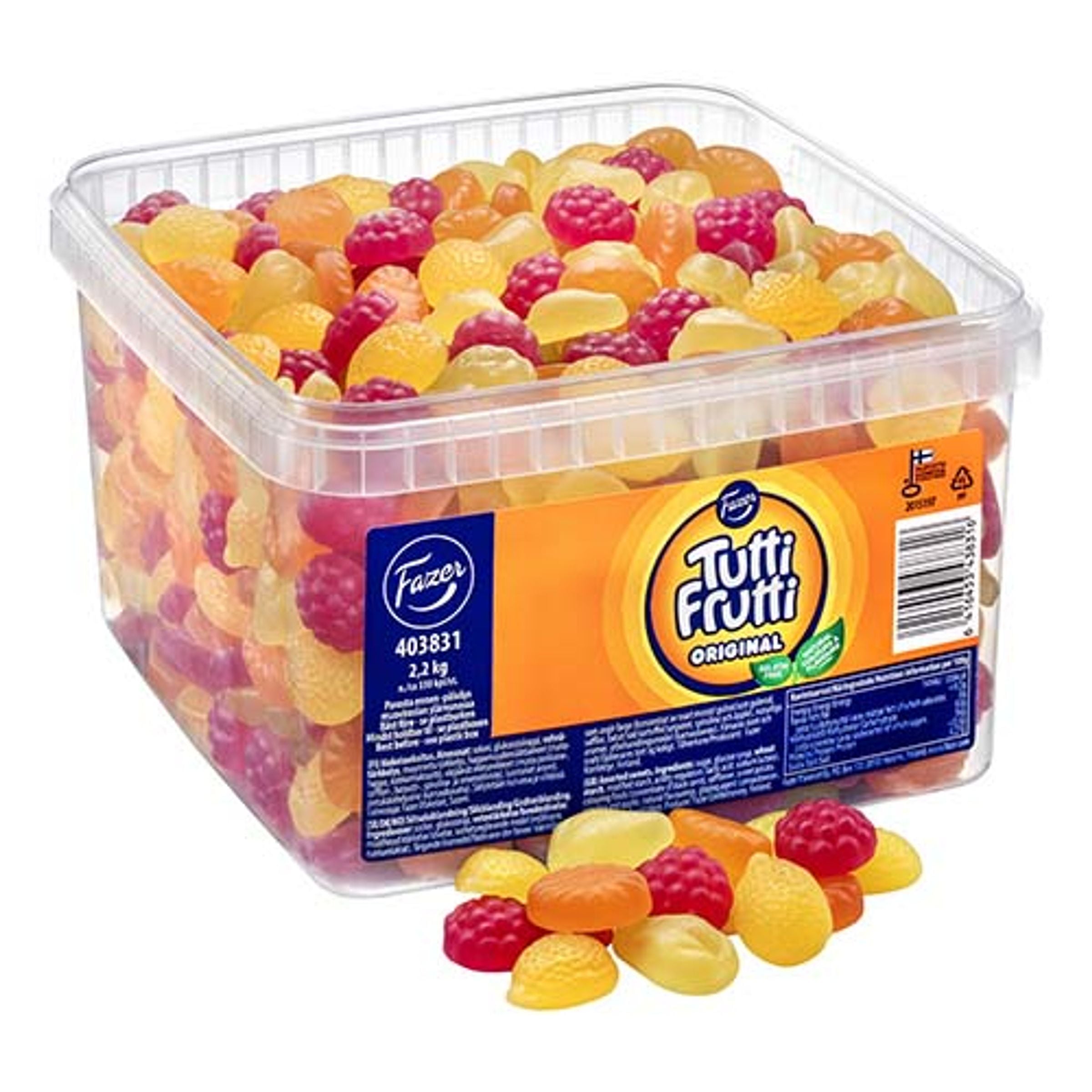 Fazer Tutti Frutti Original Lösvikt i Burk - 2,2 kg