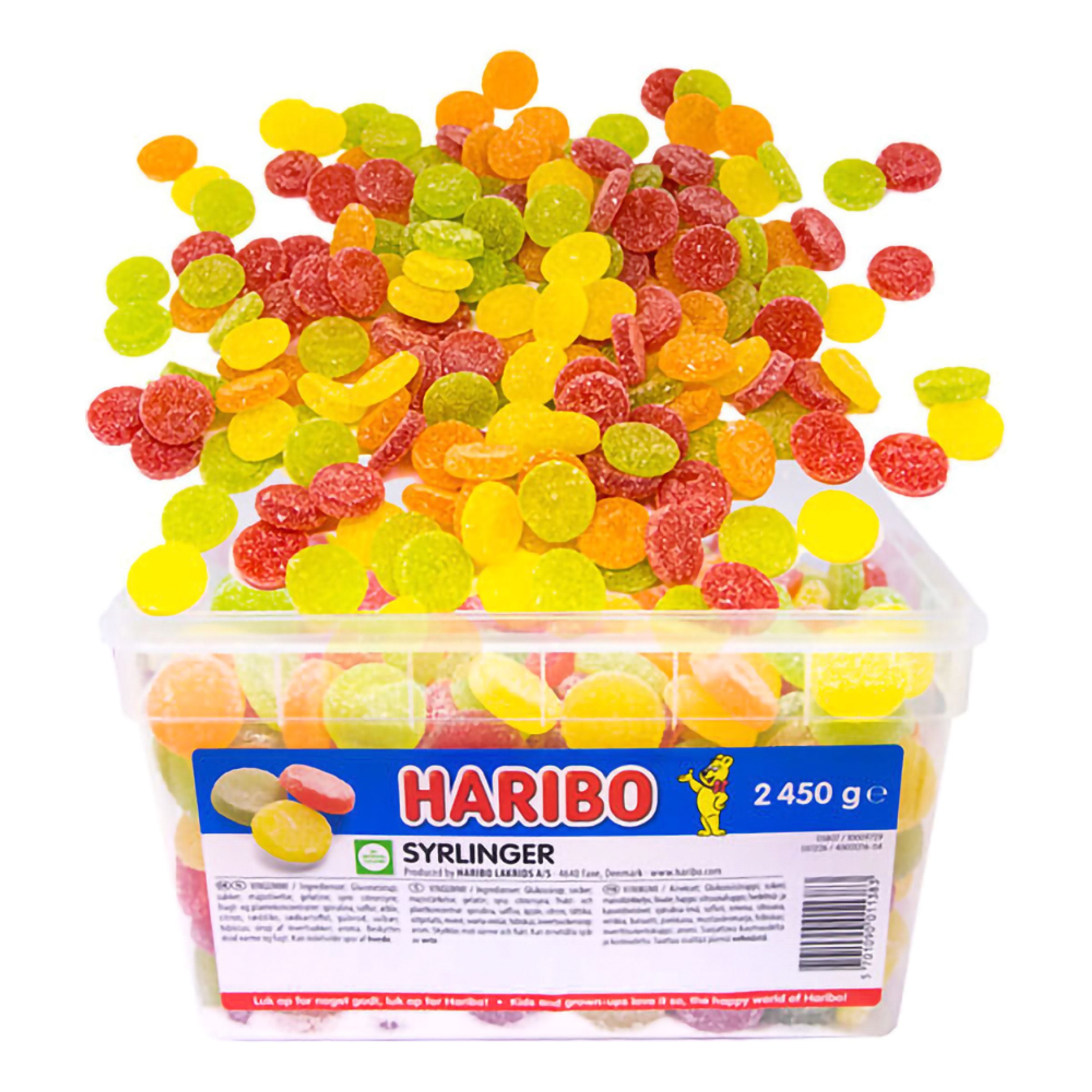 Haribo Syrlingar Lösvikt i Burk - 2,45 kg