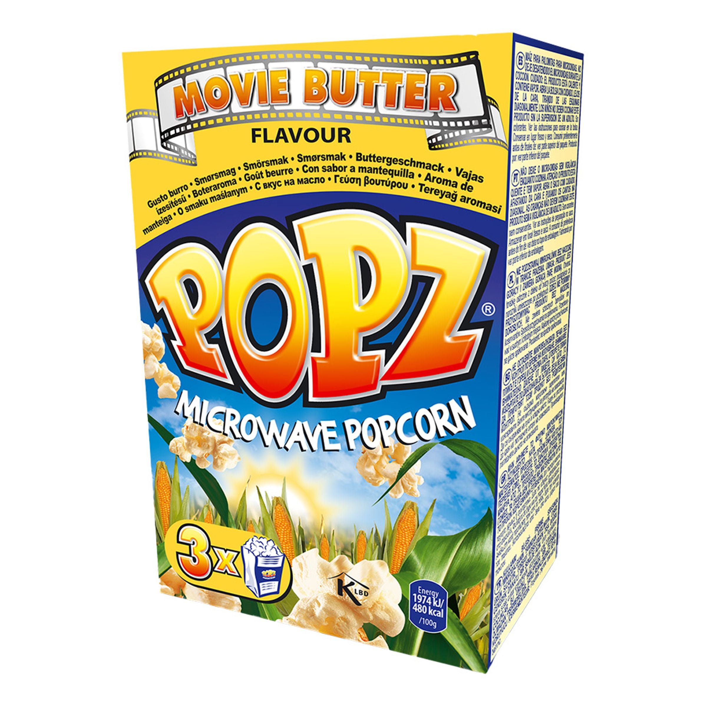 Popz Micropopcorn Smör - 3 x 85 g