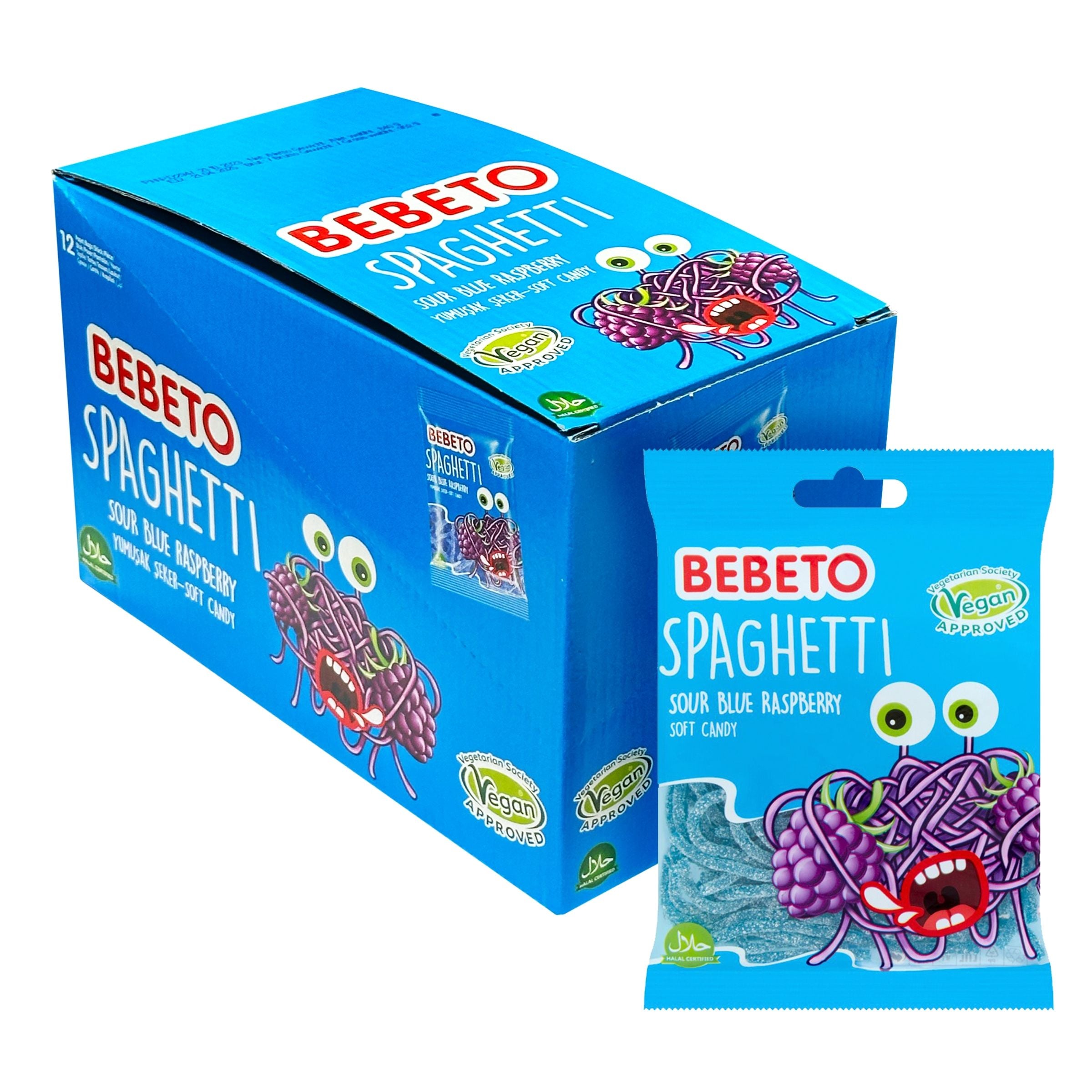 Bebeto Spaghetti Blue Raspberry Storpack - 12 x 80 g