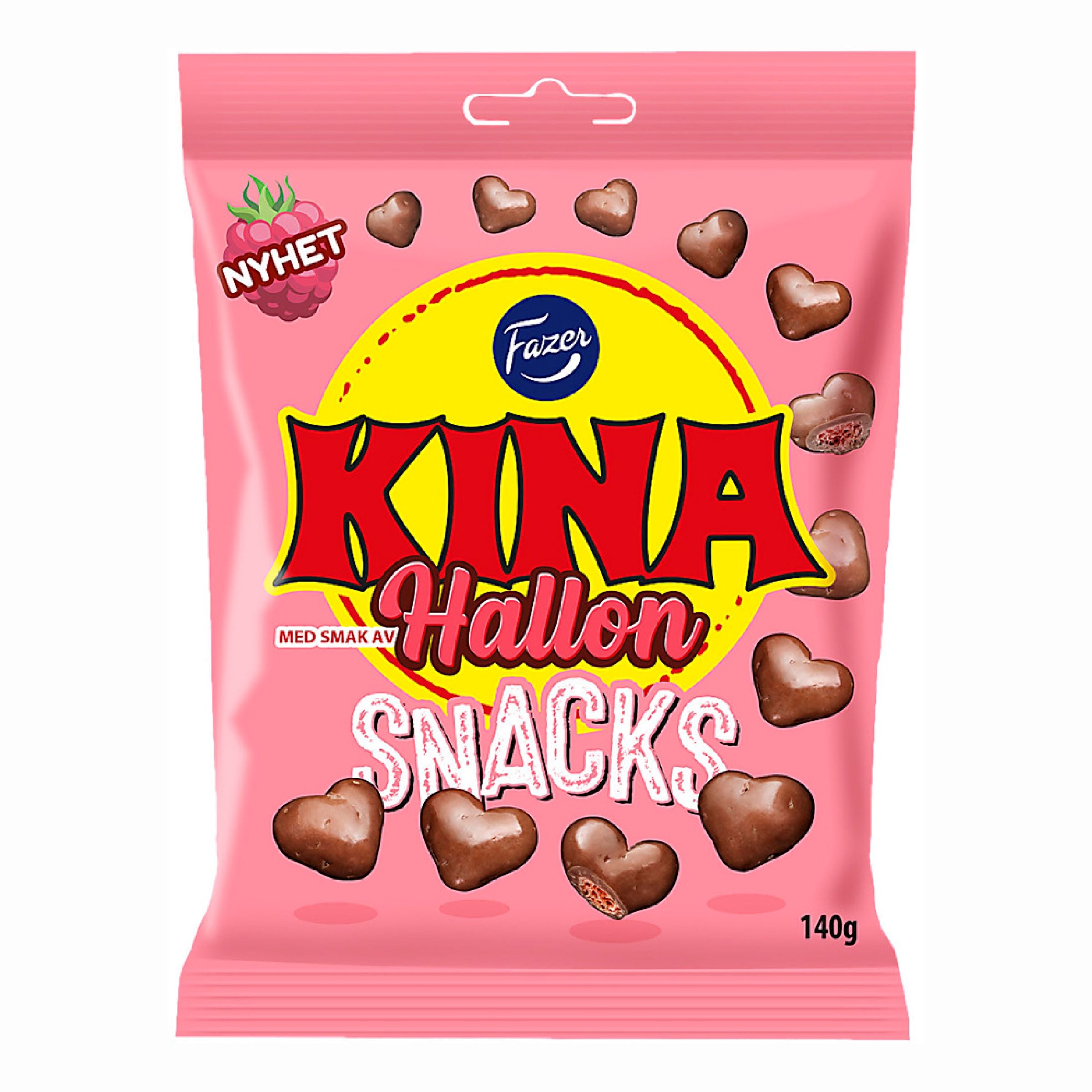 Fazer Kina Snacks Hallon - 140 g