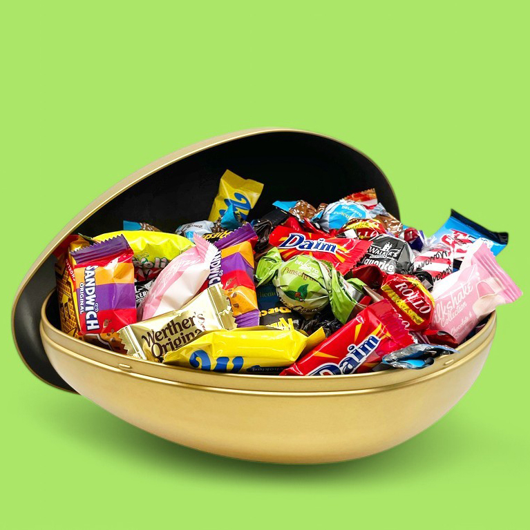 *FÖRBOKAS* Stort påskägg i guld (1kg godis)